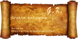 Grotte Krizanta névjegykártya